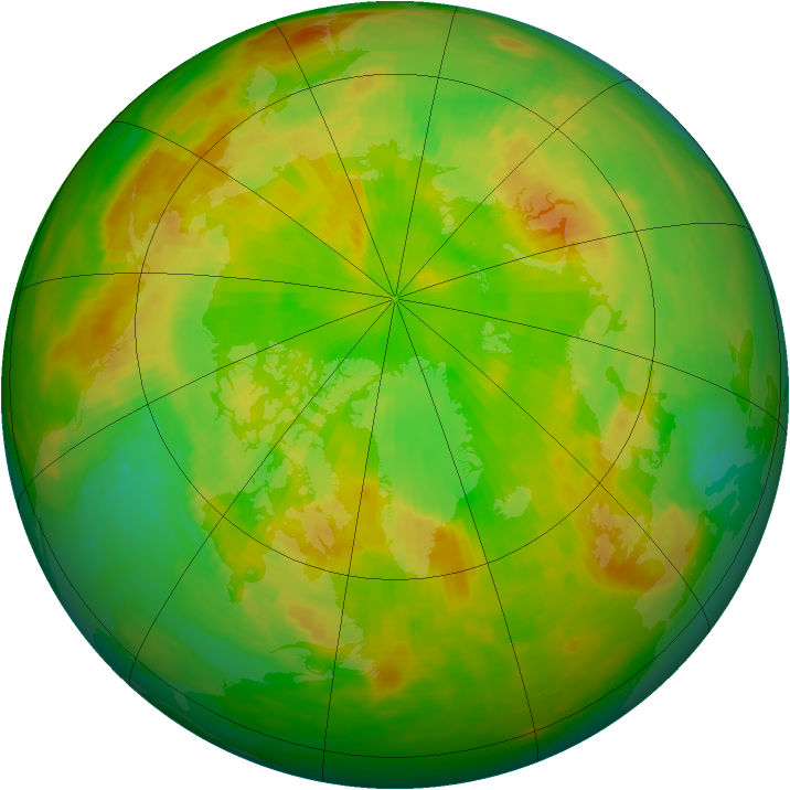 Arctic ozone map for 15 June 1987